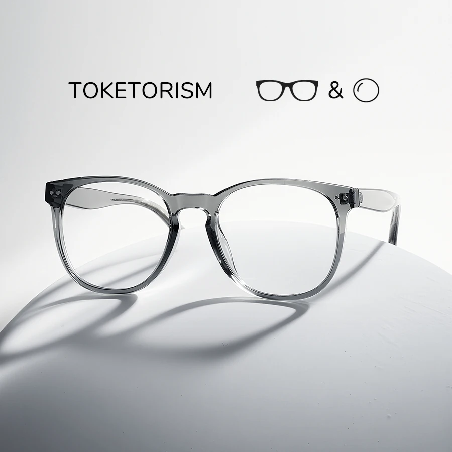 

Toketorism Large Square Frame Prescription Glasses Customized Myopia And Reading Eyeglasses