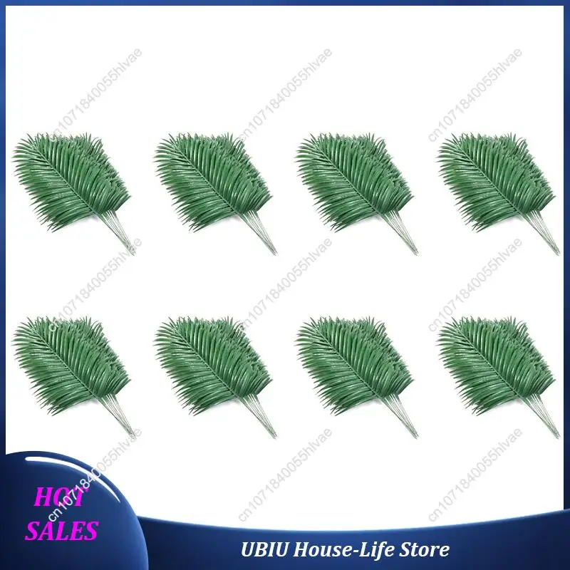 

96Pcs Artificial Palm Leaves Plants Faux Palm Fronds Tropical Large Palm Leaves Greenery Plant For Leaves Hawaiian Party-Best Se