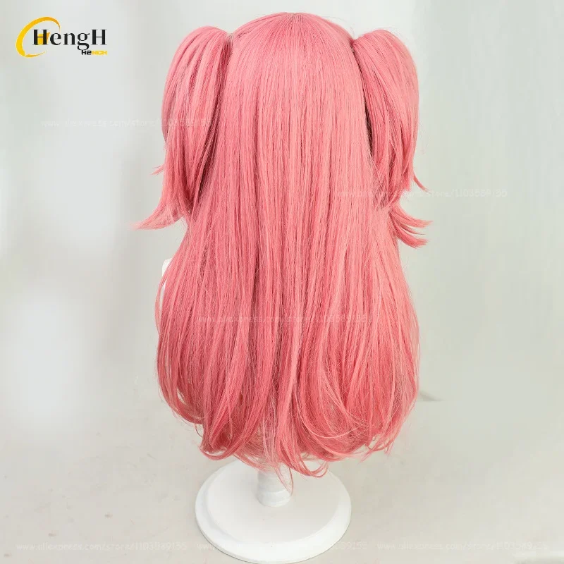 70cm longo momoi airi peruca sintética anime cosplay rosa rabo de cavalo clipes peruca feminina resistente ao calor perucas de festa de halloween + touca peruca