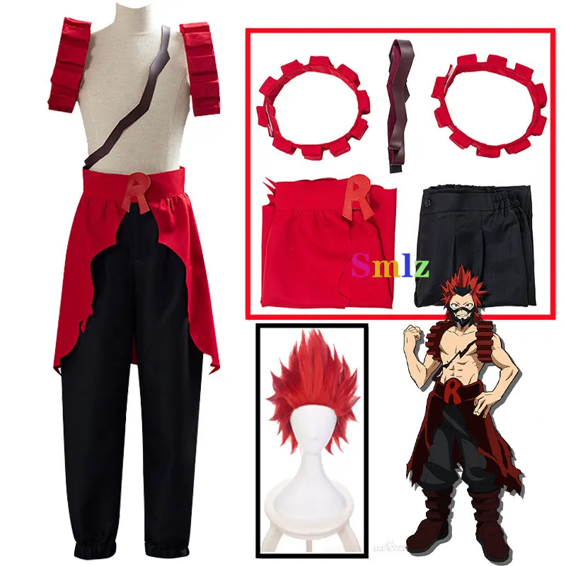 Kirishima Eijiro Cosplay Anime My Hero Academia Costume Eijiro Kirishima Costume Men Halloween Outfits Set