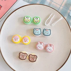 Contact Lens Case Portable Cosmetic Contact Lense Box Cartoon Animal Female Cute Japanese Style Small Storage Lens Box