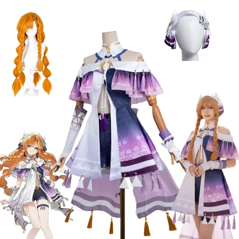 

Game Wuthering Waves Sigrika Cosplay Costume Unifrom Dress Wig Suit for Women Halloween Carnival Party Roleplay Outfits