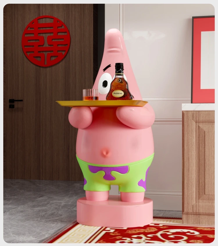 كارتون باتريك ستار دمية اليد مكتب الصبي الزينة الإبداعية السرير ترحيب مدخل الفن الطابق الحلي الكبيرة