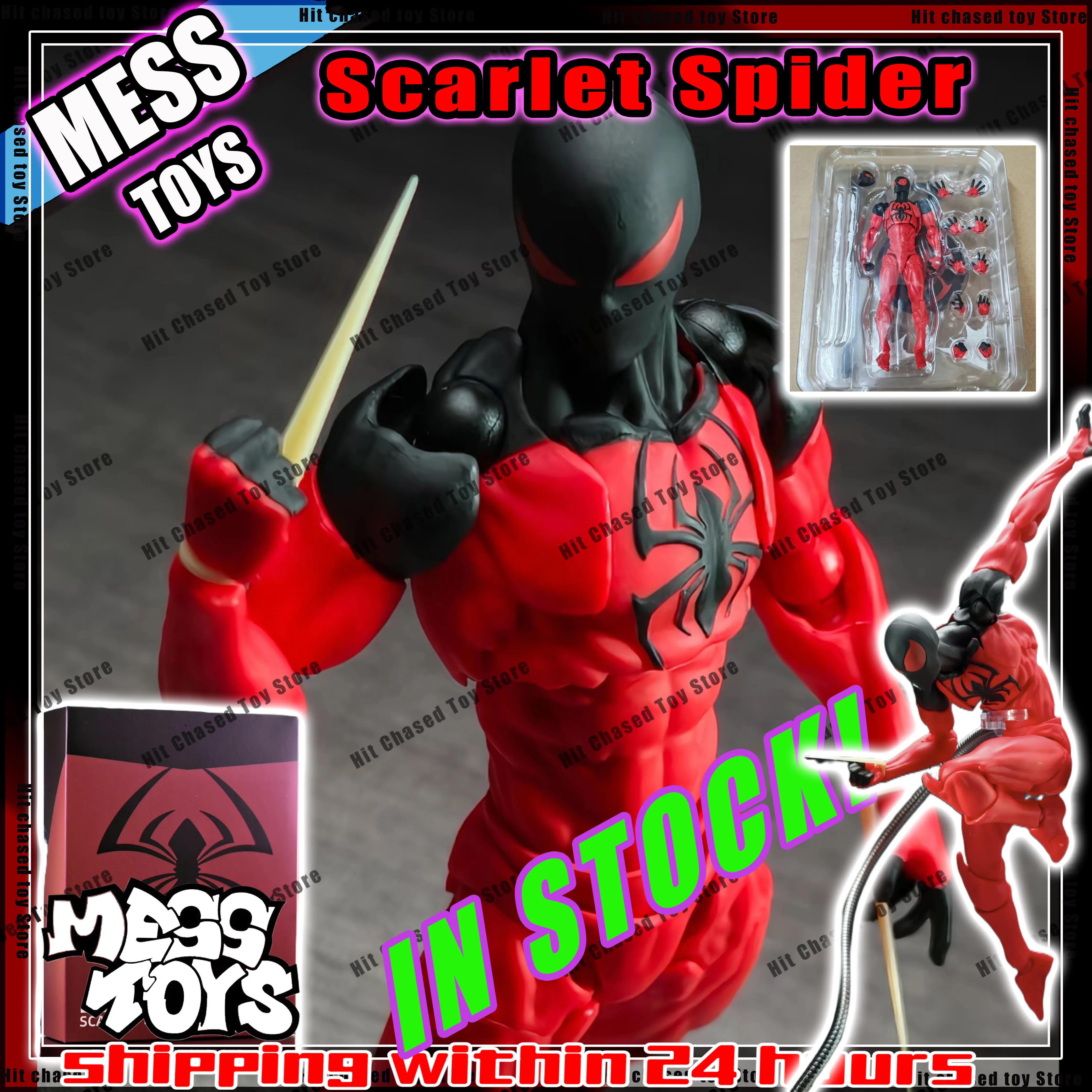 

В наличии беспорядочные игрушки Человек-паук Алый паук Каин Паркер Messtoys Человек-паук Черный костюм Симбиот Аниме Фигурка Подарочная игрушка