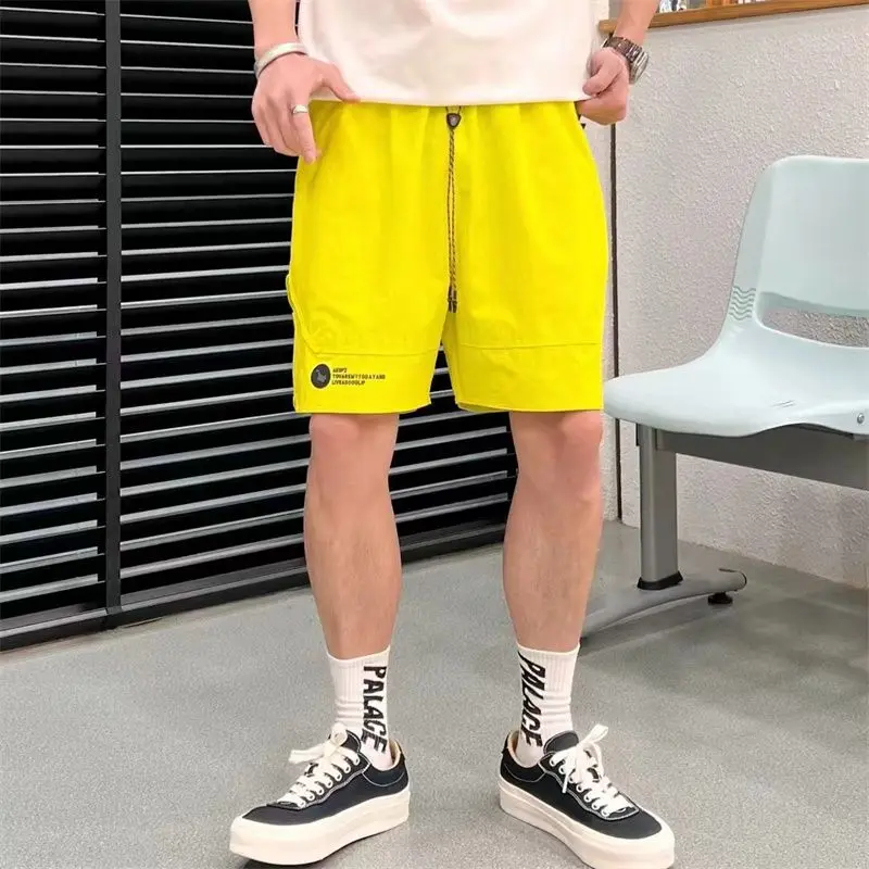 Men Quick Drying Bright Colors Quarter Pants Summer Thin Style Fashion Comfortable Casual Simplicity All-match Loose Shorts