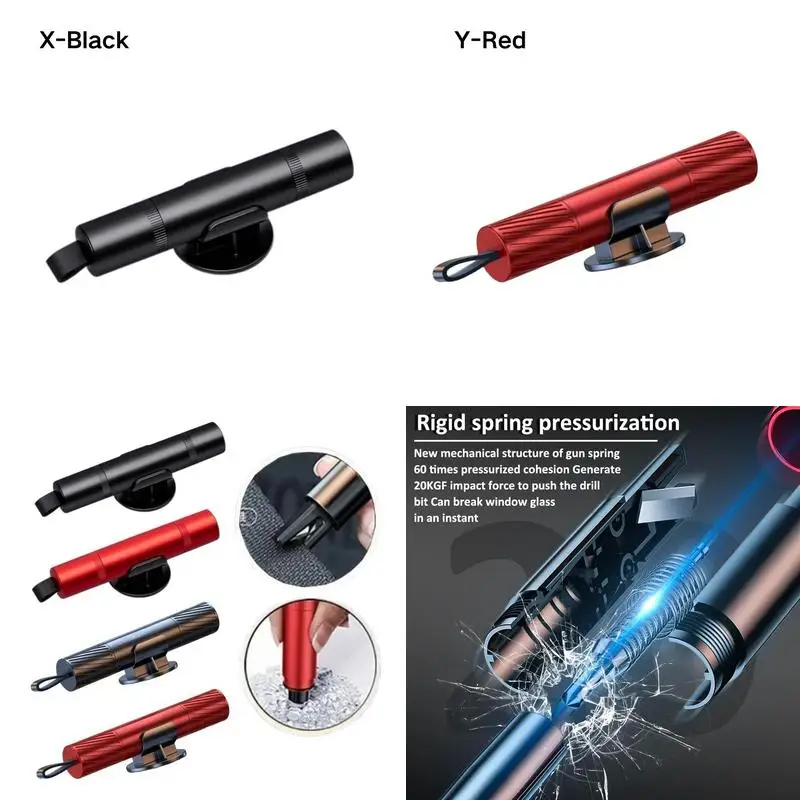2-in-1 Car Emergency Safety Hammer, Window Breaker & Seatbelt Cutter, Portable Escape Rescue Tool, Universal Auto Accessories