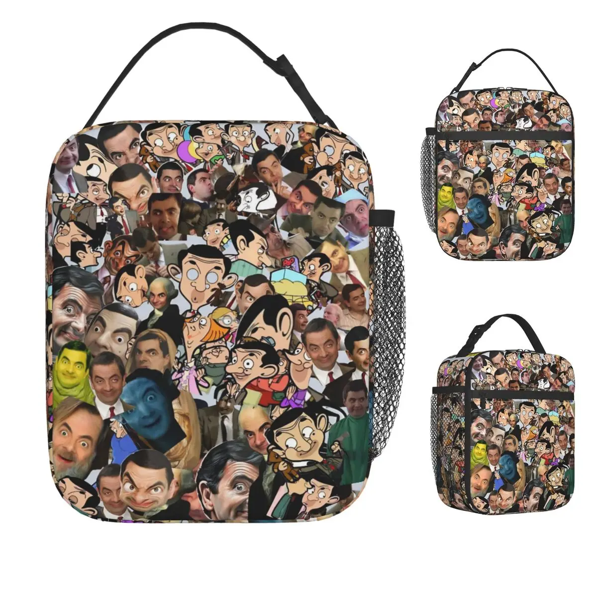 

Сумка-холодильник с рисунком мистера Боба, горобина, Аткинсона, комиксов, ретро-ланч-бокс, пляжная портативная термосумка на молнии для обеда, графическая сумка-холодильник