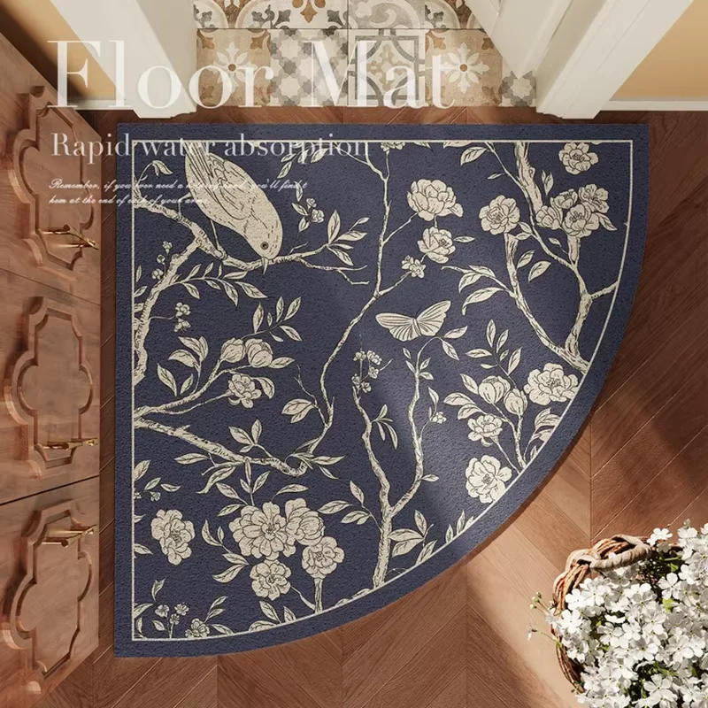 VIKAMA Quarter-Circle Shaped Luxury Irregular Entrance Floor Mat With Corner Anti-Slip and Durable Silaite Floor Covering