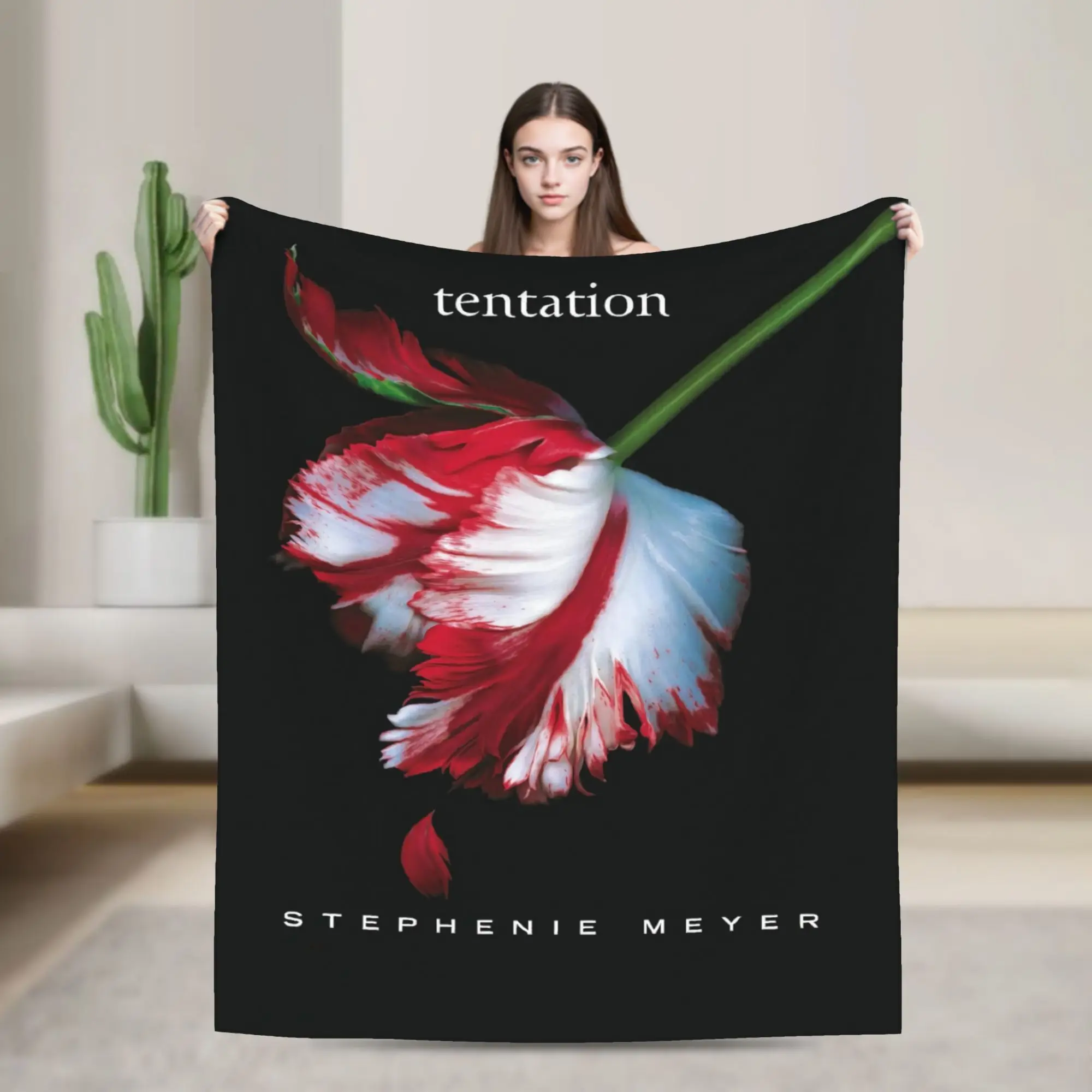 The Twilight Hands Holding Red Apple Flannel Blanket  Warm Throw Blanket for Living Room Picnic Funny Bedspread Sofa Bed Cover
