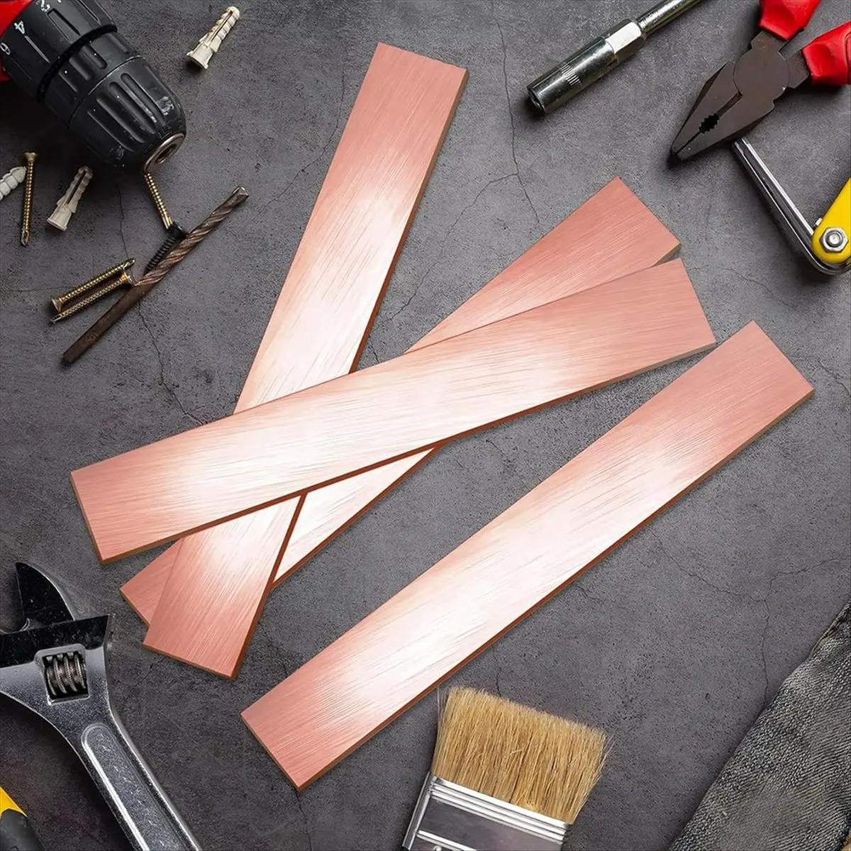 10Pcs 99.99% Pure Copper Anode Strip, 5.9x0.98x0.04Inch Copper Plate Sheet for Electroplating Kit