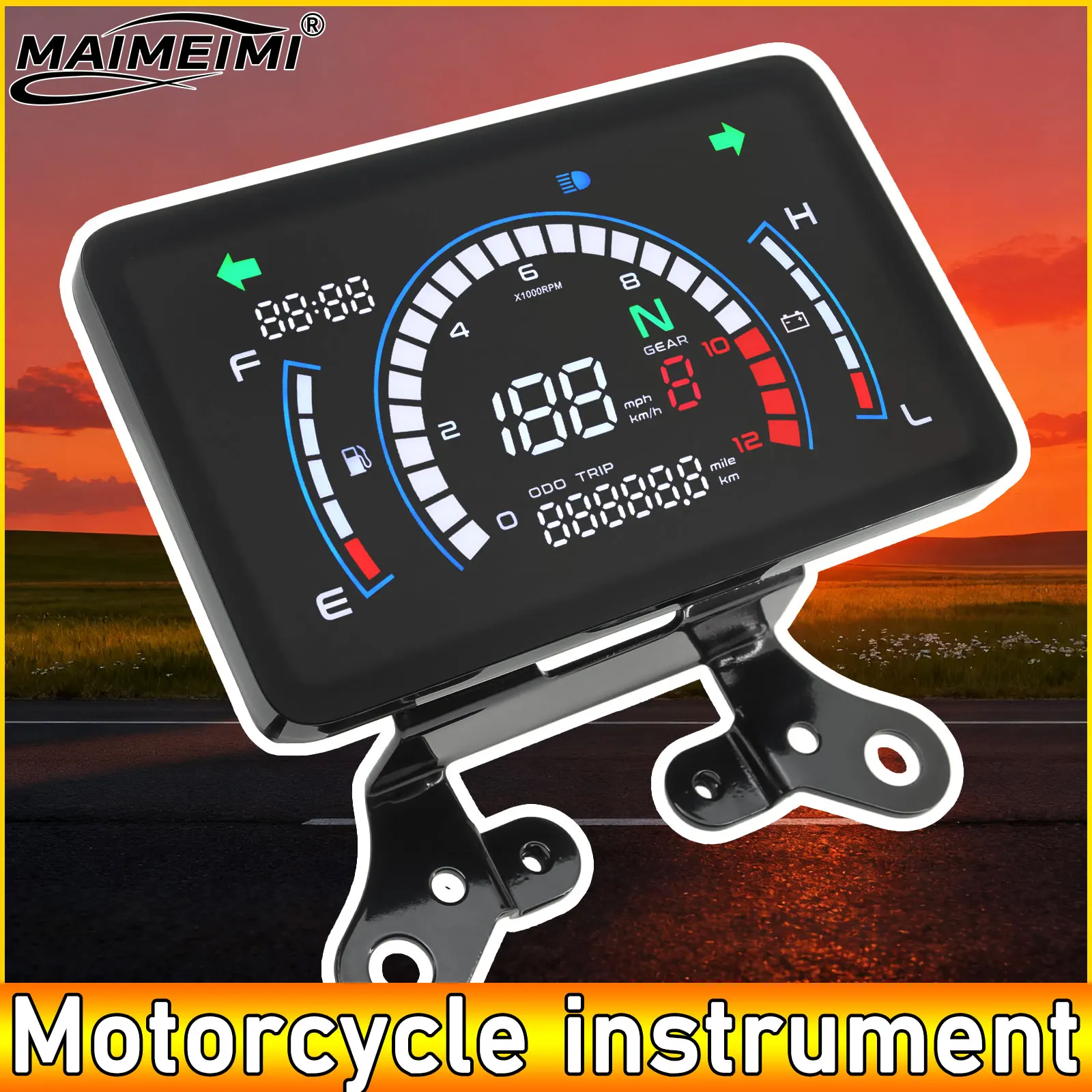 

AD для 1, 2,4 цилиндра, мотоциклетный тахометр, спидометр с кронштейном, цифровая плата, счетчик скорости мотоцикла, 0-12000 об/мин