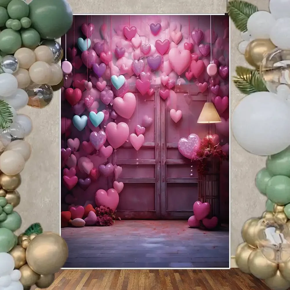 MOON.QG Valentine's Day Red Photography Backdrop February 14 Photo Background Women Birthday Wedding Anniversary Party Photozone