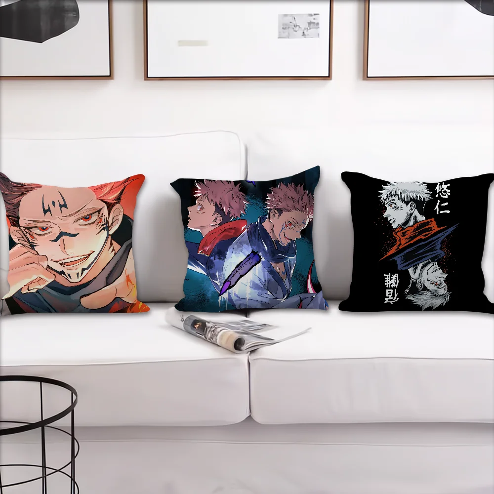 Ryomen J-Jujutsu cushion cover Pillow Case Room Sukuna Bedroom Sofa Living Backrest Kaisen Car Square Headboard