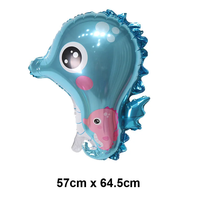 Ocean Animal Balloons Jellyfish Sea Horse Shell Foil Balloons for Birthday Baby Shower Party Decor Under The Sea Party Supplies