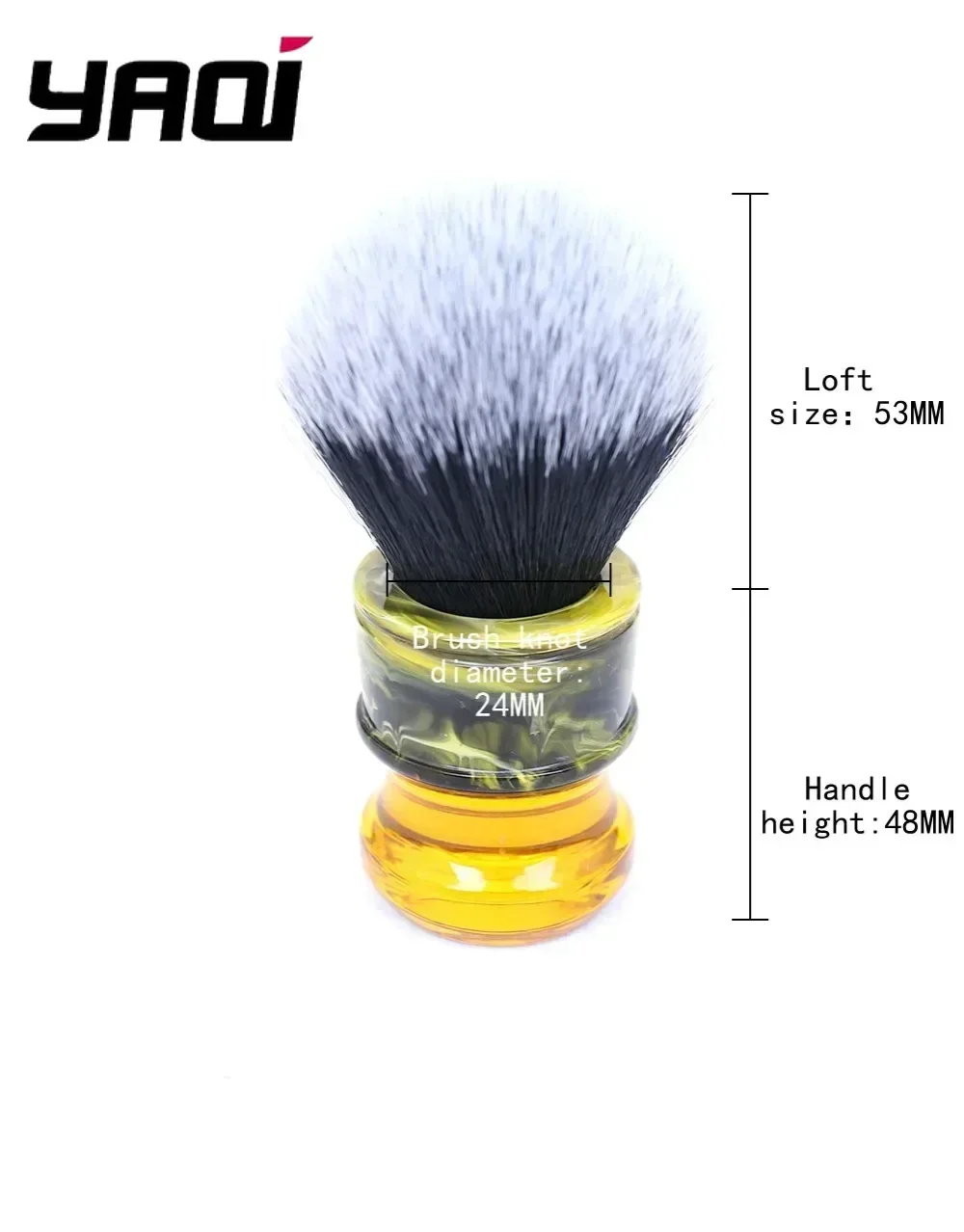 Yaqi 24MM Men Wet Shave Brushes Sagrada Familia Black/White Tuxedo Synthetic Fibre Resin Handle Beard Brush for men