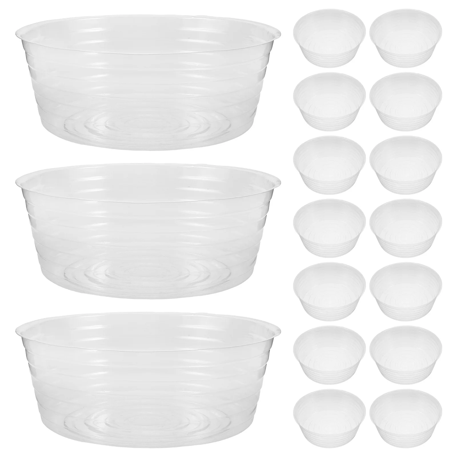 

20Pcs Clear Plant Saucers Transparent Hydroponic Growing Pots for Indoor Outdoor Use Efficient Water Drainage Nursery Setup