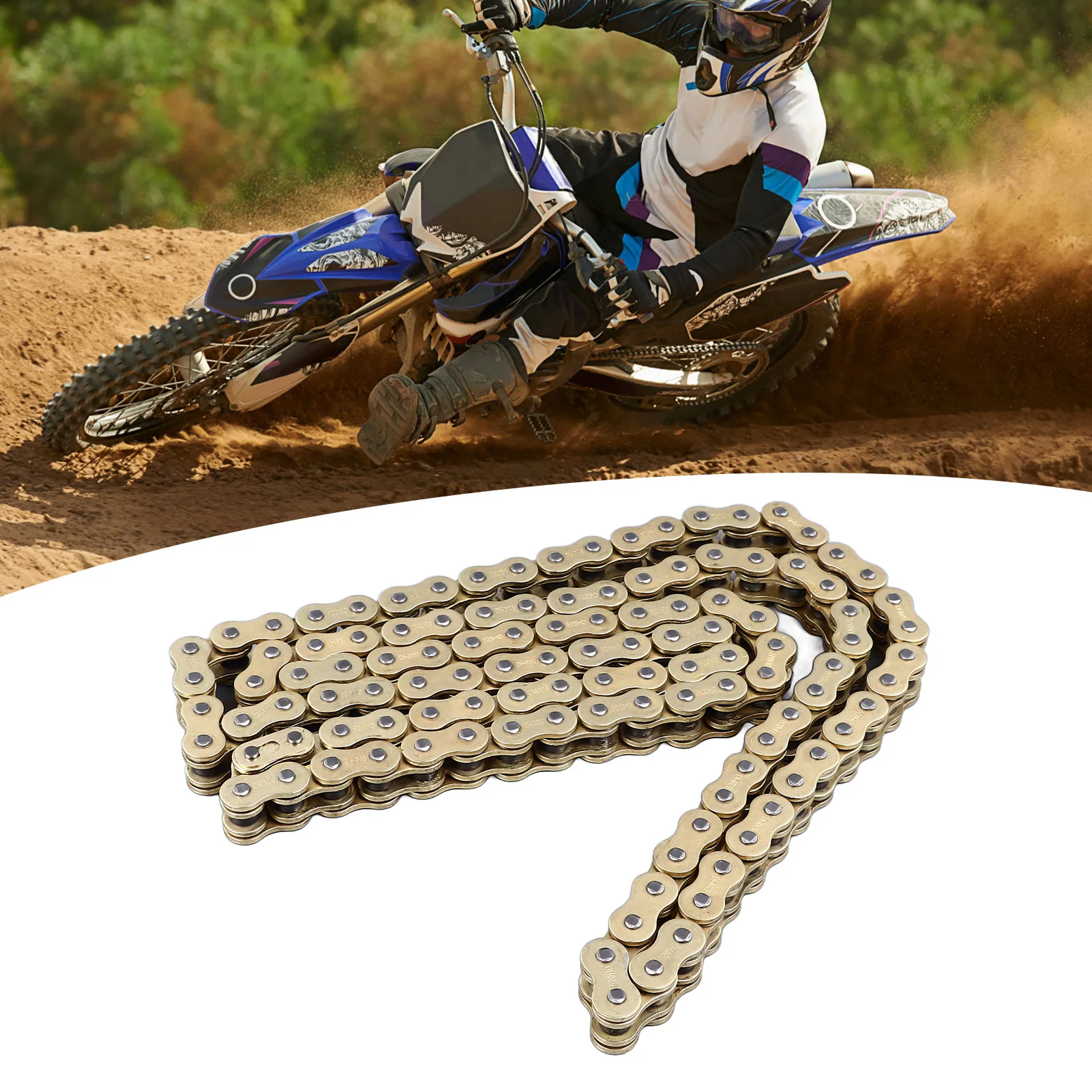 

Motorcycle Thickened Oil Seal Chain 520HO‑116L Carbon Steel Driver Chain