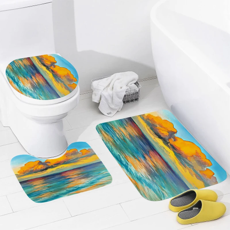 home bathroom floor mats Modern Nordic style Bath Foot mat modern bathroom accessories rug Toilet mat Bathtub anti-slip carpet