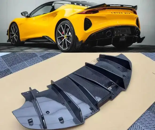 For Lotus Emira 2021 2022 2023 2024 Real Dry Carbon Rear Bumper Trunk Diffuser Spoiler Cover