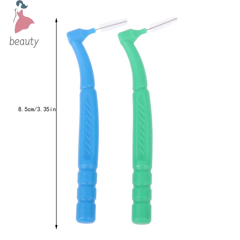 Cepillos de ortodoncia en forma de L, cepillo Interdental, limpieza entre dientes, Mini cepillo de dientes, viaje portátil, 10 piezas