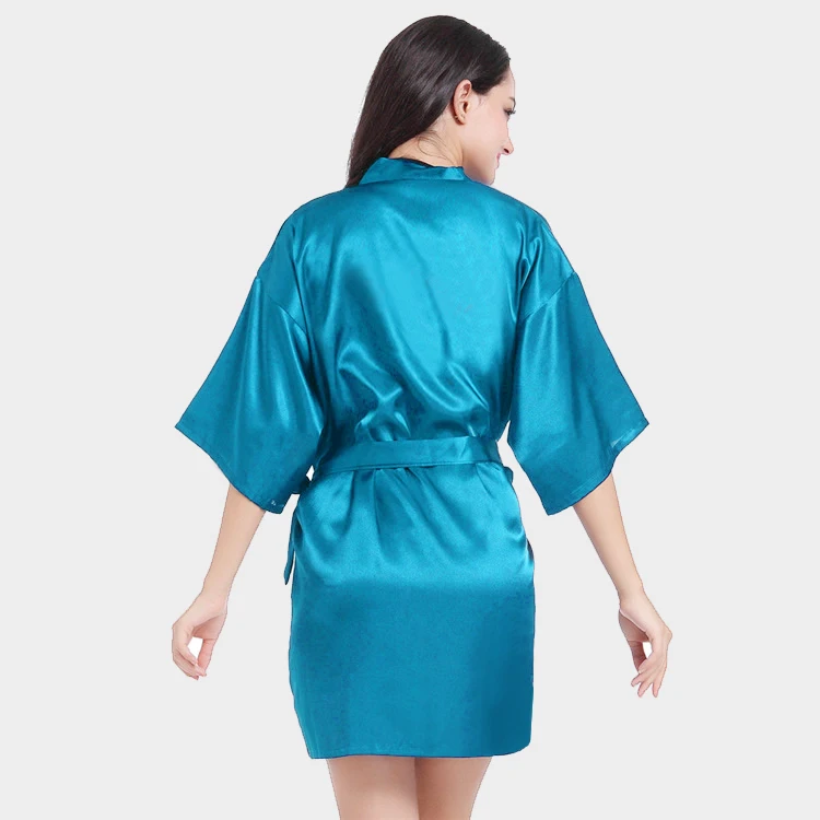 ชุดคลุมเจ้าสาวผ้าไหมพิมพ์ลายปัก  ชุดนอนผู้หญิง  ชุดลำลองใส่ในบ้าน  ผ้าบางเบาสำหรับฤดูร้อน