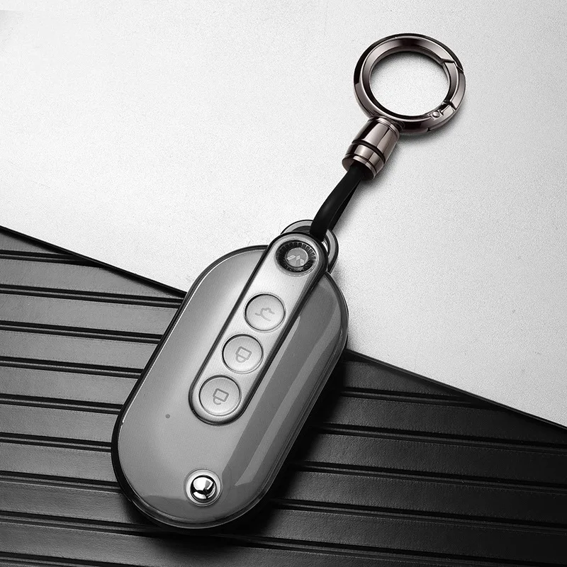 TPU Car Key Case Shell Soft Remote Cover Protector for SGMW Wuling BINGO Airev Baojun Kiwi EV Hongguang MINI EV Air EV 2023 2022 #4