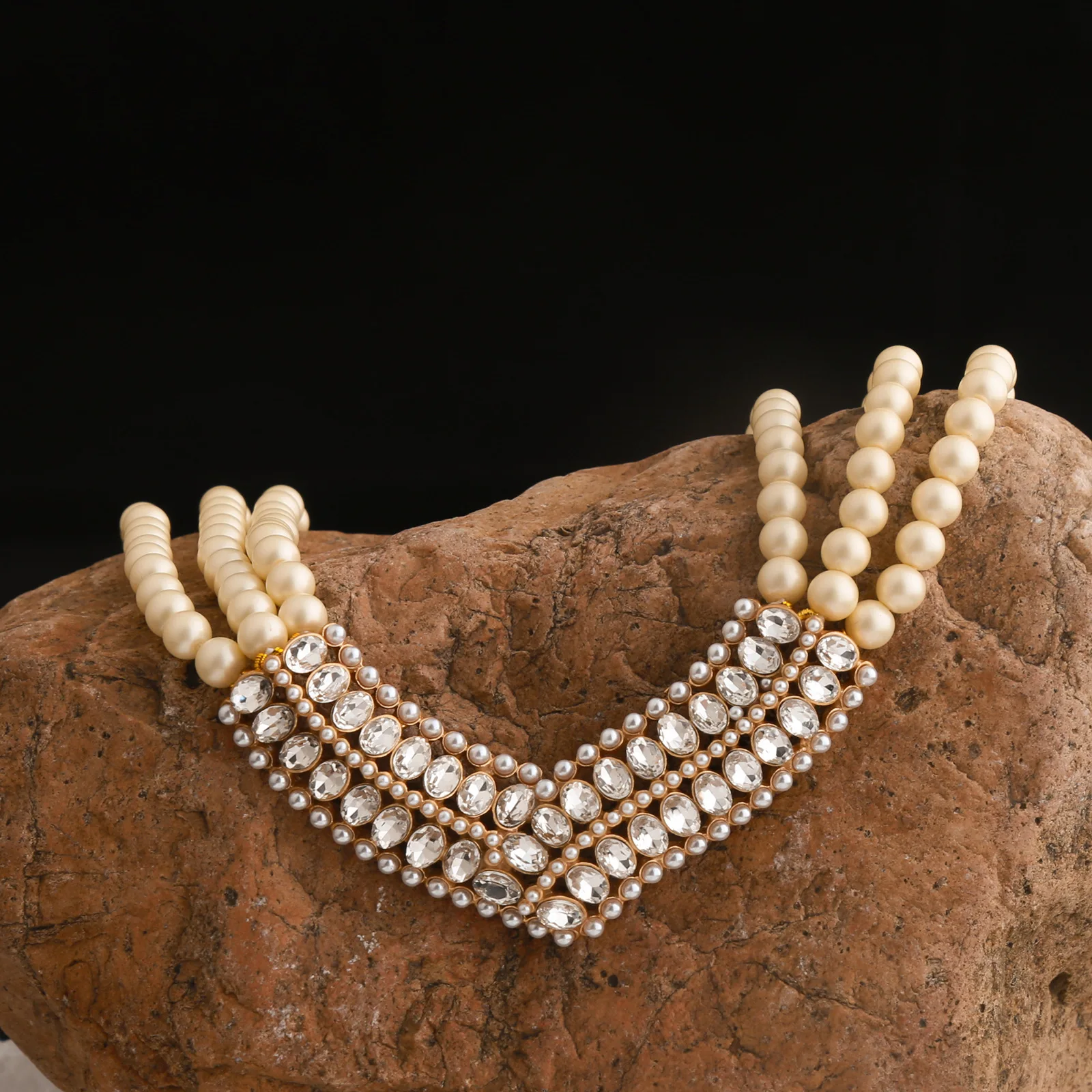 

Винтажное жемчужное ожерелье, длинная многослойная цепочка с кристаллами, элегантные женские украшения на осень-зиму