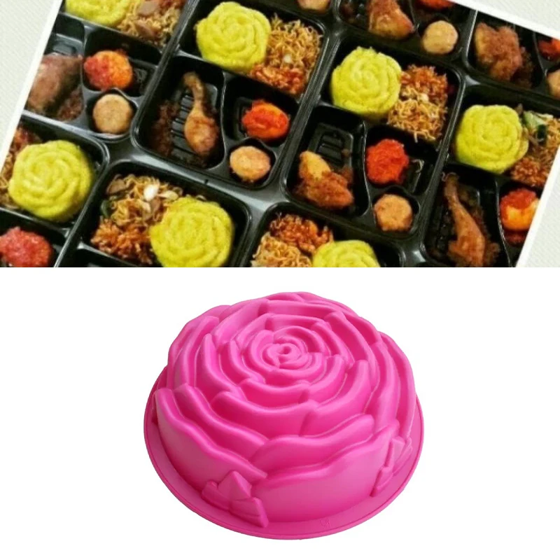 1Pc Rose Shape Bento Rice Mold, DIY Modeling Soap Making Rose Jelly Pudding Rose Bento Rice Mold Kitchen...