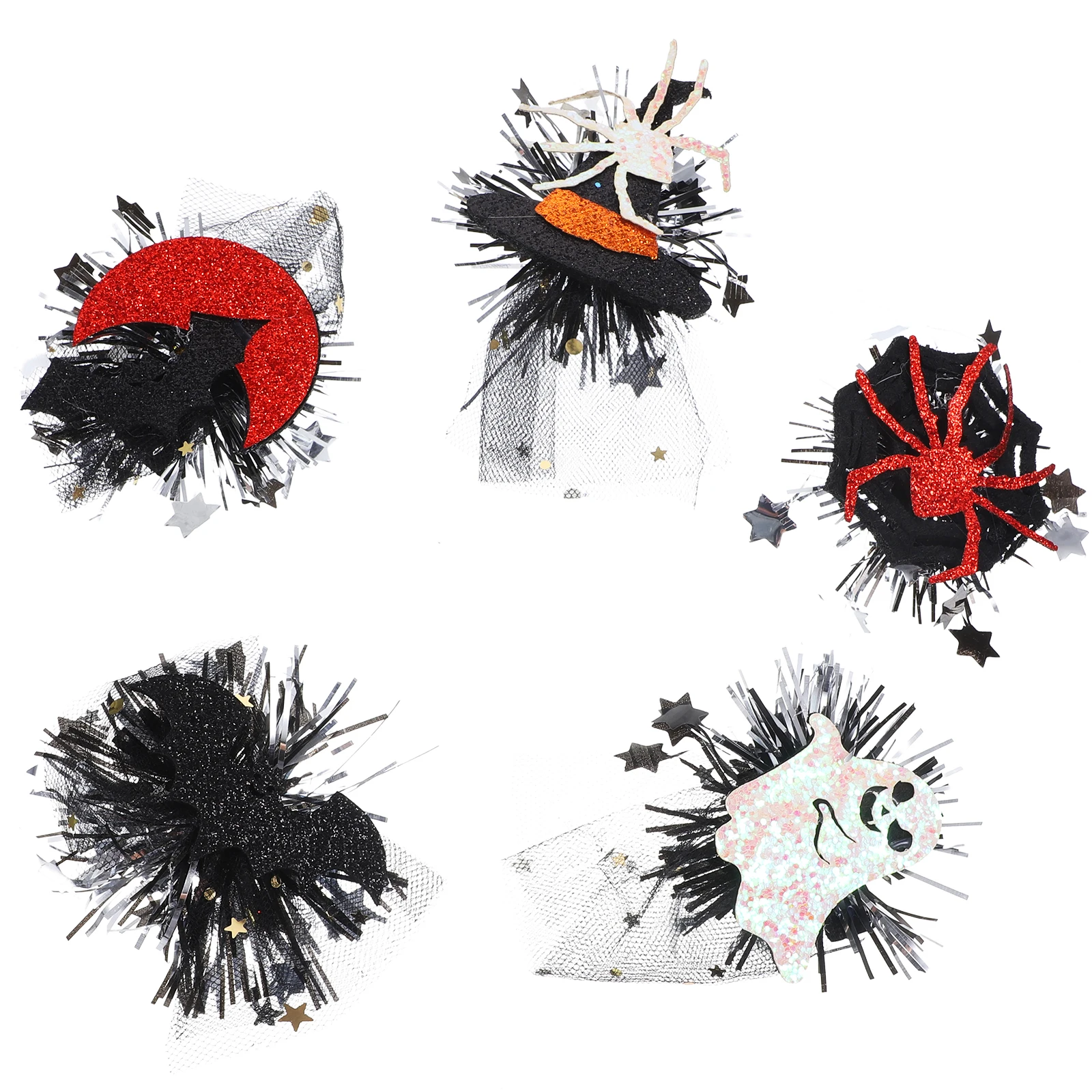 

10 Pcs Halloween Hair Clips Mesh Style Women Gothic Party Accessories Children Decorations Costume Spider Witch Hat
