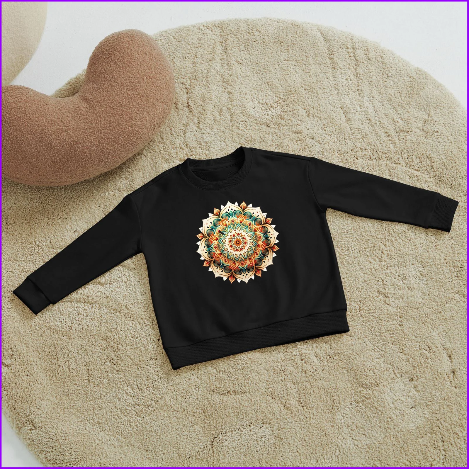 Mandala With The Word Lotus Sja1580 Kids Boys Girls Hoodies Sweatshirts Hoodies Clothing Sweatshirts Tops Teen Clothes Rainbow F