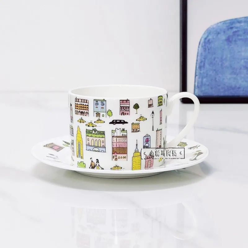 Home Bone China Afternoon Tea Cup and Saucer Set High-Quality Porcelain Tea Ware for Elegant Tea Time and Gifting