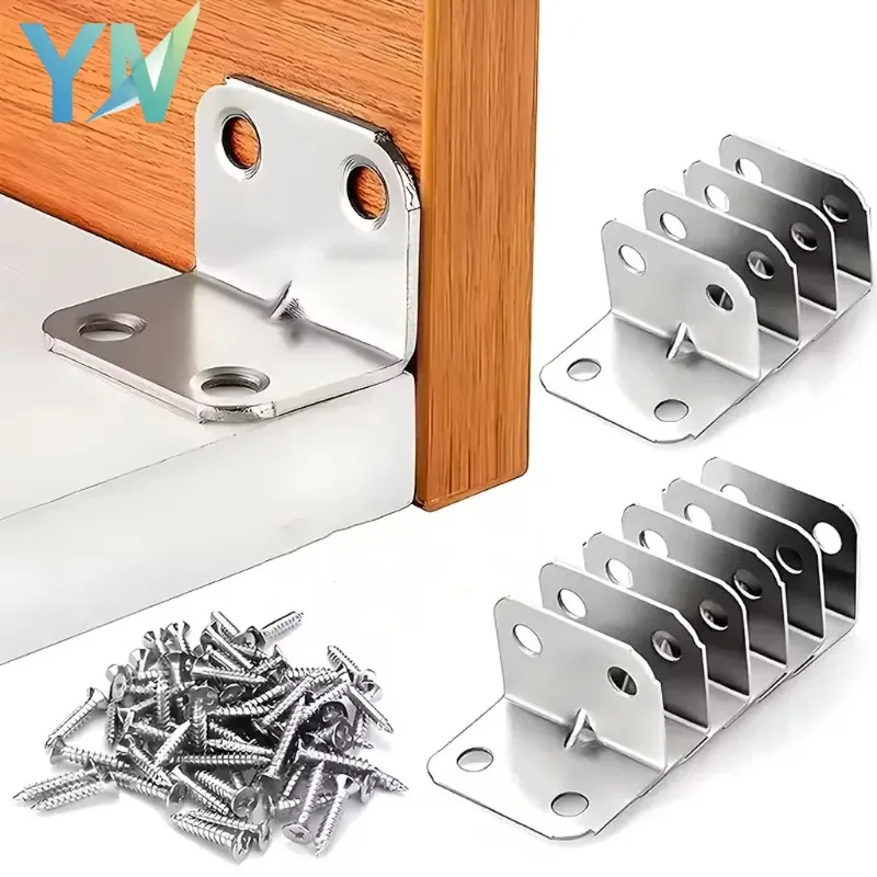 

L-образные кронштейны из нержавеющей стали 90 ° Угловой соединитель для укрепления мебельных столов, стульев и шкафов, опорные кронштейны