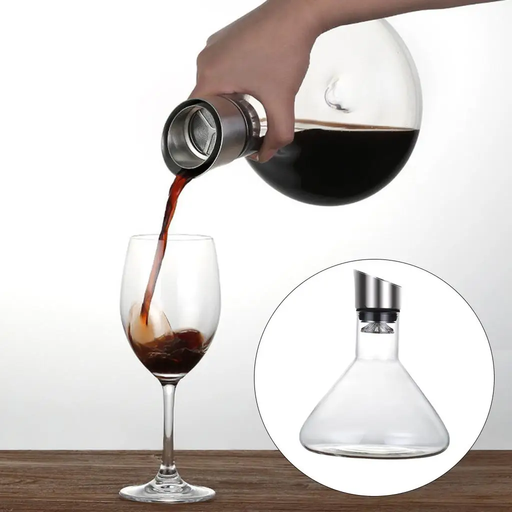 Handmade Crystal carafe decanter with Aerator 56 Drinkware