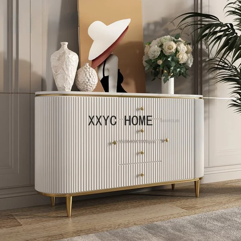 Light Luxury Style Kitchen Sideboard Modern Minimalist Luxury Restaurant Oval Nordic Tea Table Marble Porch Cabinet Household