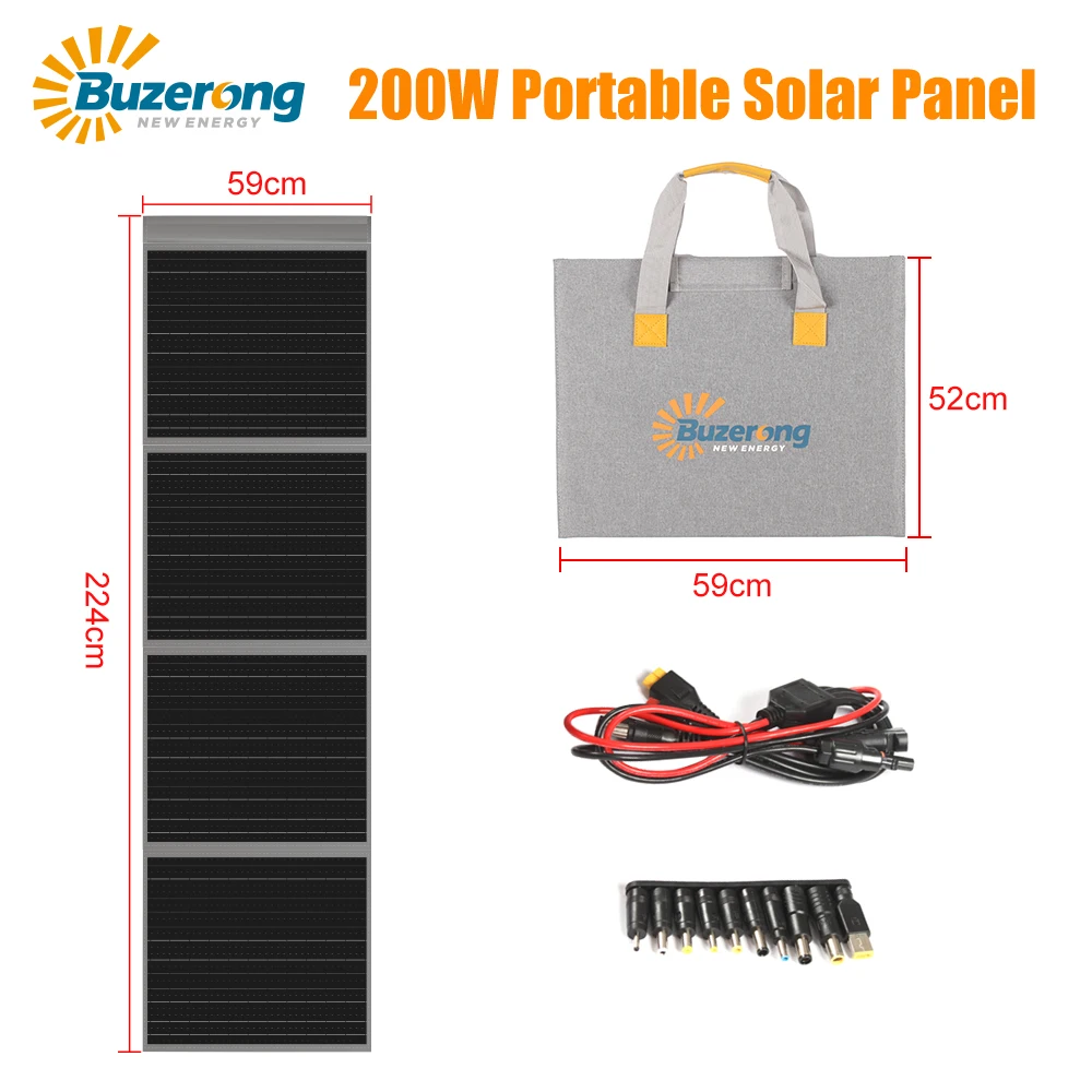 200W Solar Panel Foldable Kit Portable Solar Charger with USB Charge Stabilize Battery Charger For Outdoor Camping Phone Tablet