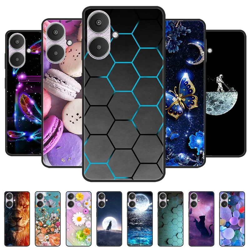 For Xiaomi Redmi 13C 5G Case Redmi13C Cool Painted Silicone TPU Soft Cover for Xiaomi Redmi 13C 5G Cases Black Protective Shells