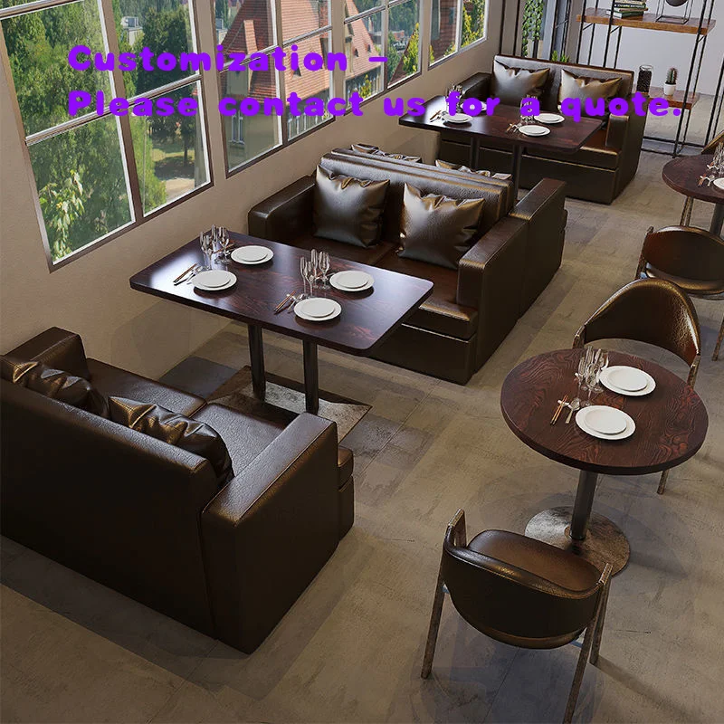 custom.Square Modern Wood Coffee Shop Table Chair Combination Western Restaurant Bar Dessert Milk Tea Shops-Commercial Furni