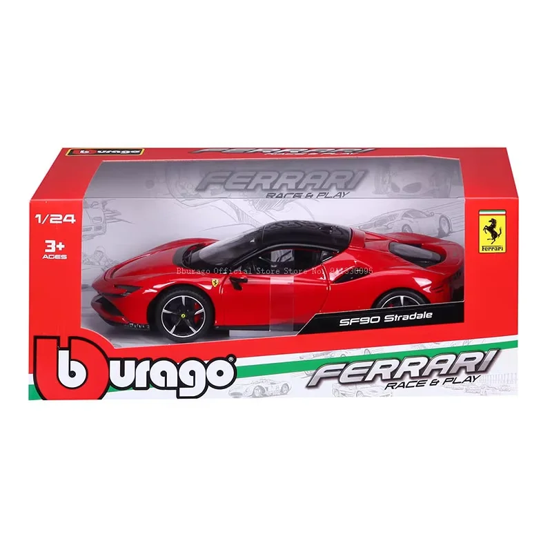 bburago-1-24-ferrari-sf90-stradale-уникальный-стиль-роскошный-сплав-литая-под-давлением-модель-автомобиля-игрушка-классическая-коллекция-подарок
