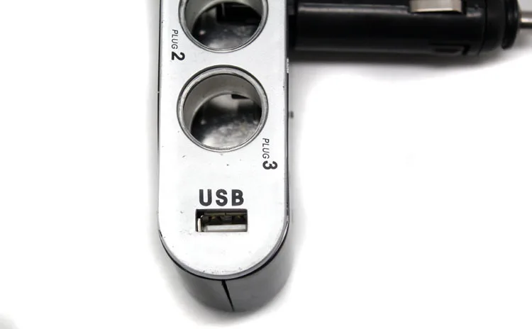 Car Cigarette Lighter Power Distributor 3‑Socket 12V with 5V USB Port ABS Flame‑Retardant Shell Overload Glass Fuse