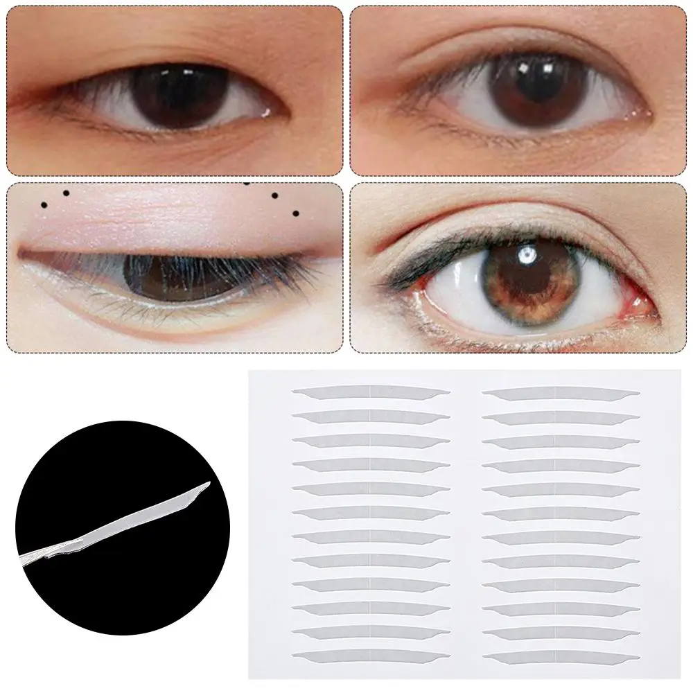 240Pair Transparent Invisible Double Eyelid Tape Self-Adhesive Eyelid Sticker Magic Big Eyes Eyelid Tape Makeup Tool Accessories
