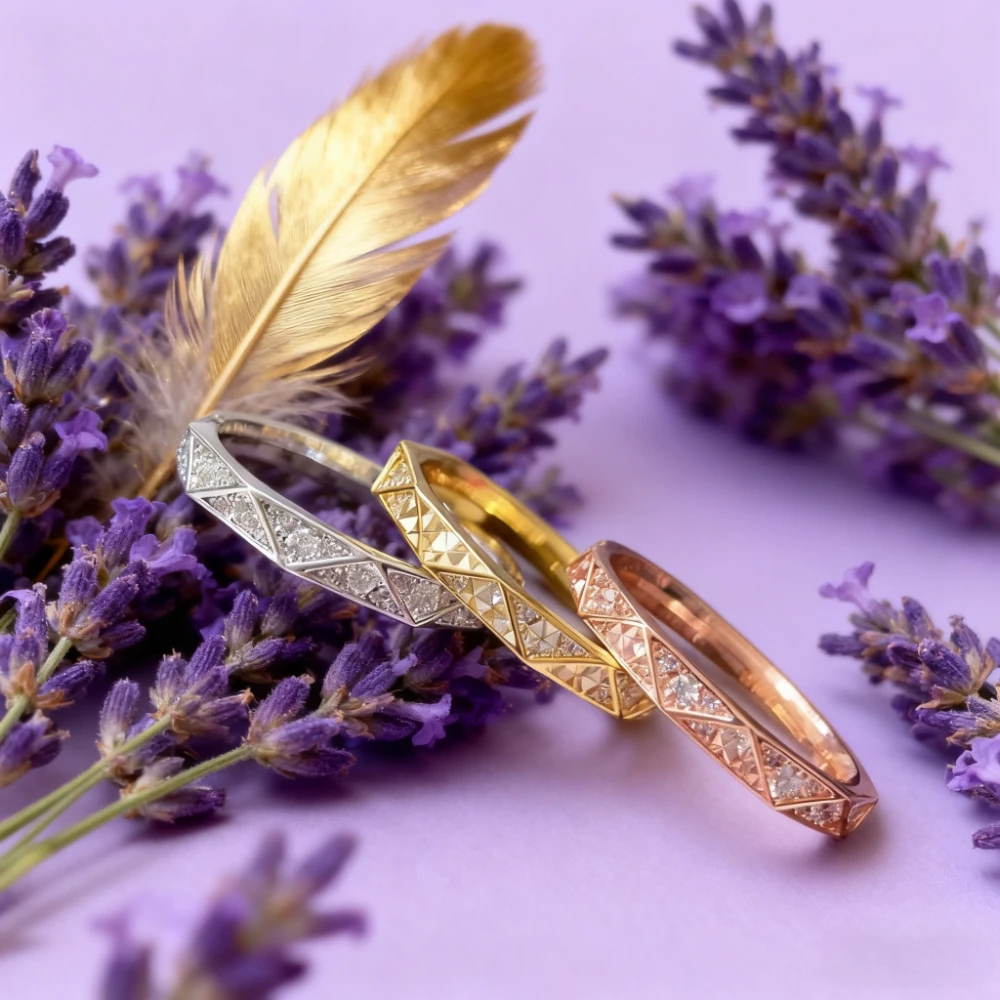 

2026 Trendy Collection French Triangle Diamond Moissanite Ring for Women Fashionable Charming Engagement Gift