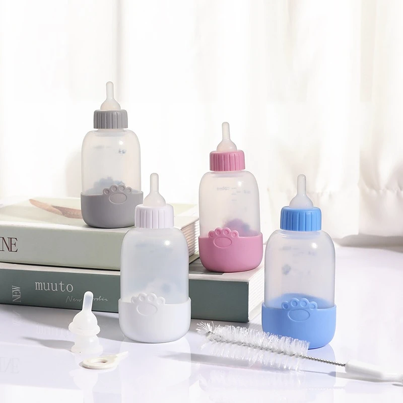 100ML Puppy Kitten Feeding Granny Bottle Set Cat Baby Feeder Tool Pet Milk Bottle with Cleaning Brush Newborn Cat Dog