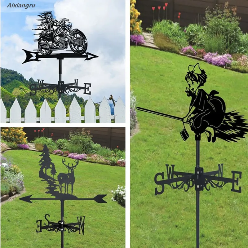 Roof Wind Vane, Metal Handicrafts, Garden Decorations, Home Ornaments, Courtyard Outdoor Ironwork, Shuttle Bus, Christmas Tree