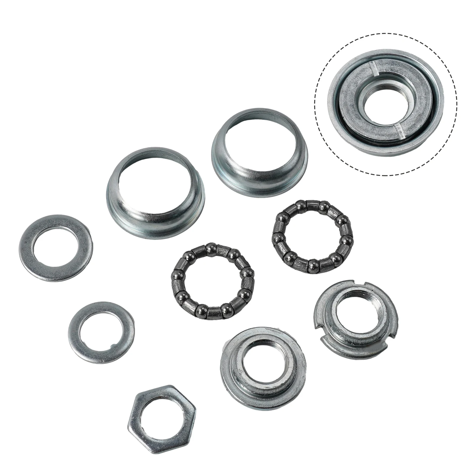 Bike Bicycle Bottom Bracket for Large Shell, Complete Set with Cups & Bearings, Suitable for Mountain Bikes and Solid Cranks