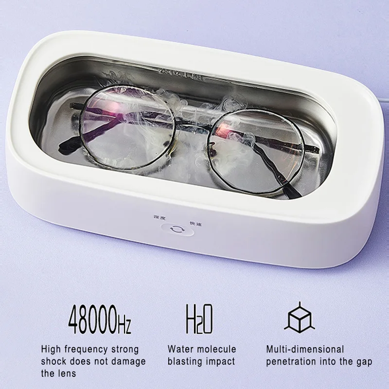 Bear Ultrasonic Cleaner Washer 45000Hz Mini Cleaning Machine Portable Office Home Travel Jewelry Glasses Watch Cleaner 300ML