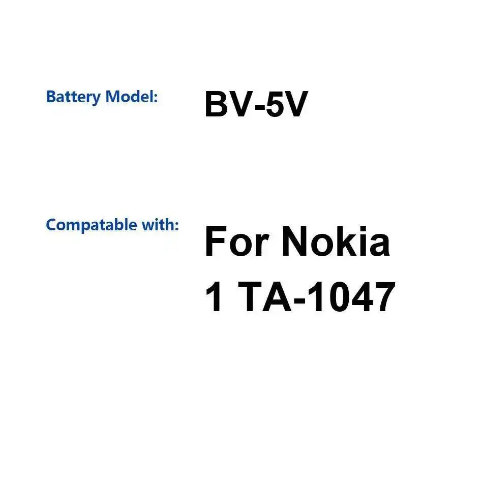 

Высокопроизводительный аккумулятор для мобильного телефона емкостью 2125 мАч для Nokia 1 TA-1047 BV-5V