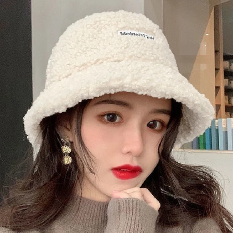 Cotton Hat Autumn Winter Warm Lamb Wool Velvet Fisherman Hat Fashion Windproof Cold Hundred With Japanese Basin Hat