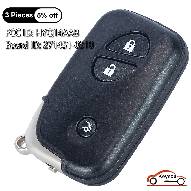 KEYECU 3 Buttons 312MHz for Lexus GS IS LS IS350 LS460L GS430 GS450H GS460 2006-2012 Auto Smart Remote Key Fob 271451-0310