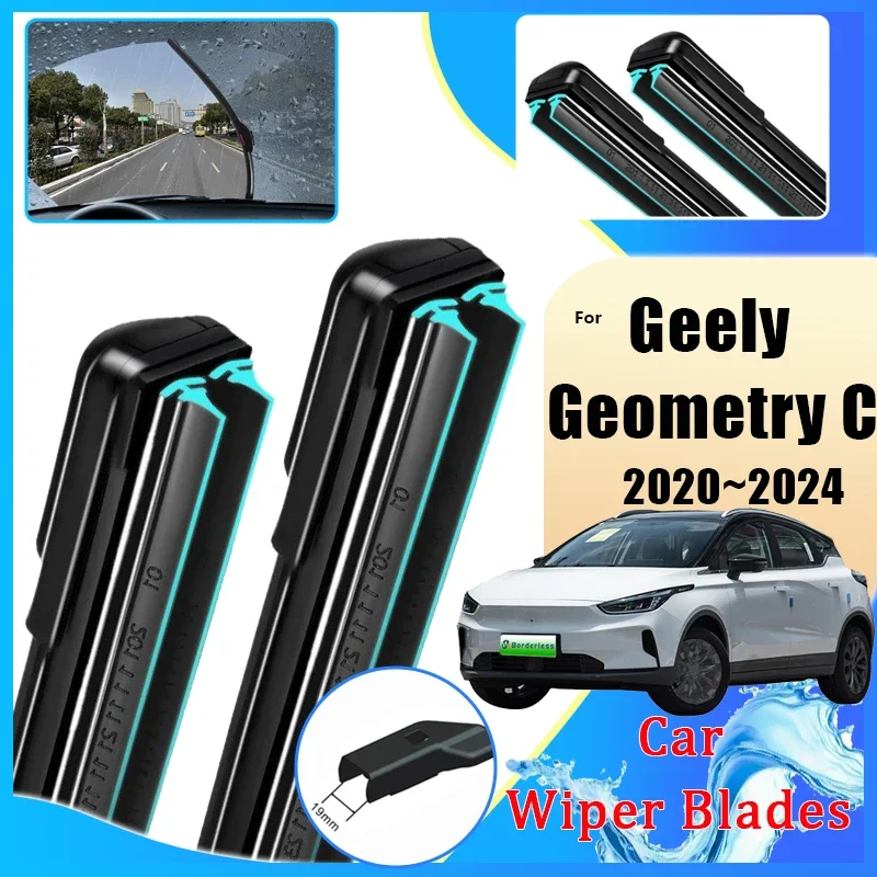

Front Rear Wiper Blades For Geely Geometry C M6 2020~2022 2023 2024 Double Rubber Window Windshield Windscreen Car Accessories