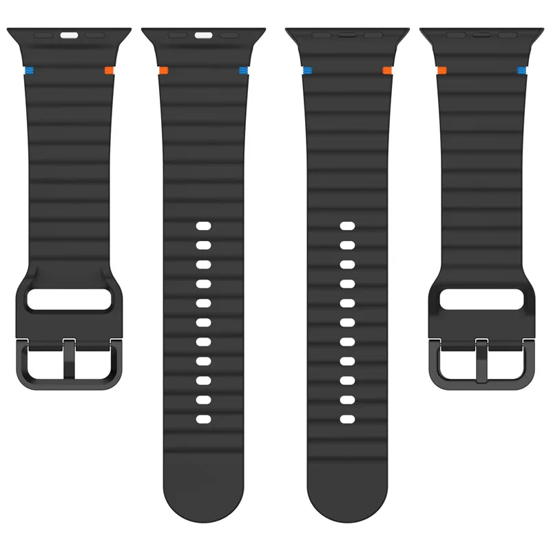 Silicone Band for Apple Watch Strap 46mm 42mm 45mm 49mm 44mm 40mm 41mm Correa Bracelet iWatch Series 11 10 9 8 7 6 SE 3 Ultra 2